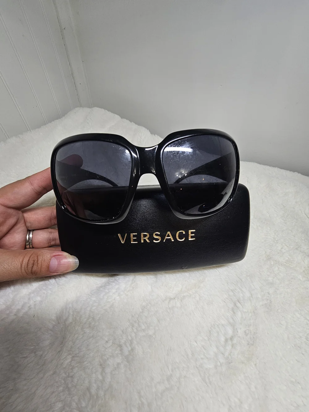 Versace Black Oversized Sunglasses